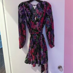 Milly Multicolor Floral Long Sleeve Dress